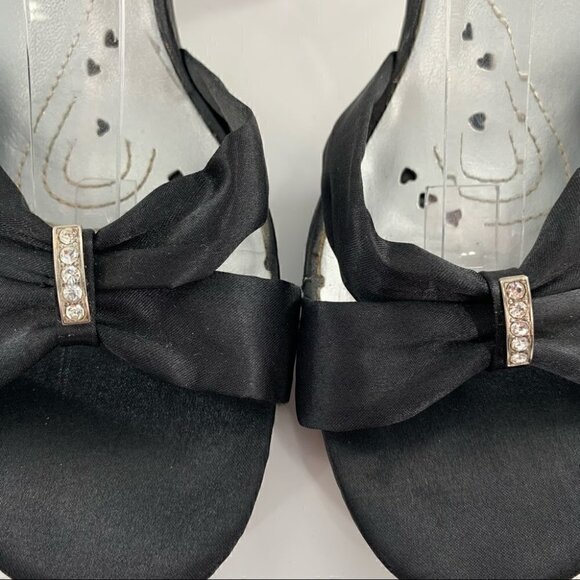 Mudd Frankie womens heels size 10 black satin chunky formal party vintage Y2k - Picture 4 of 14